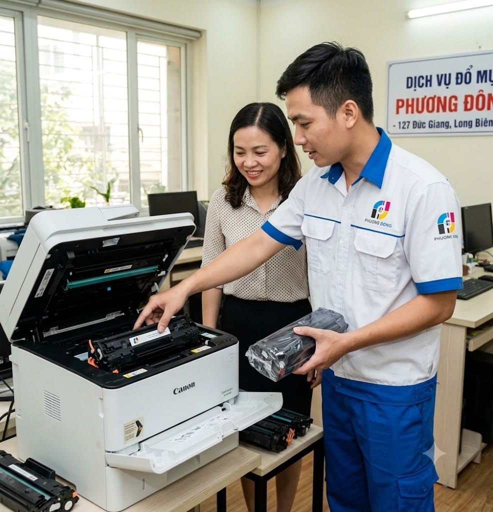 Đổ mực máy in tại Đức Giang Long Biên Hà Nội